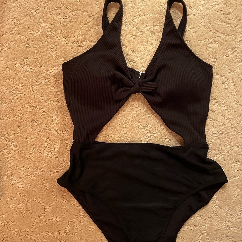 Hollister Black One Piece Bathing Suit